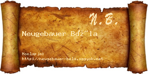 Neugebauer Béla névjegykártya